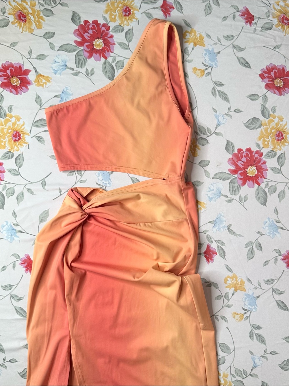 ISABEL Orange Gradient Cut Out Dress | Size S